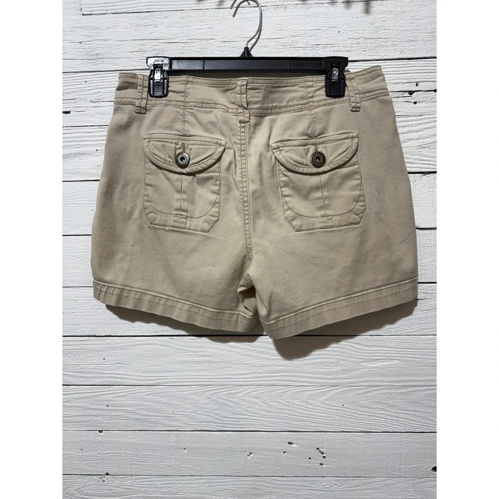 Faded Glory Womens Khaki Chino Shorts Tan Stretch Twill Size 6 9B001 - Picture 4 of 4